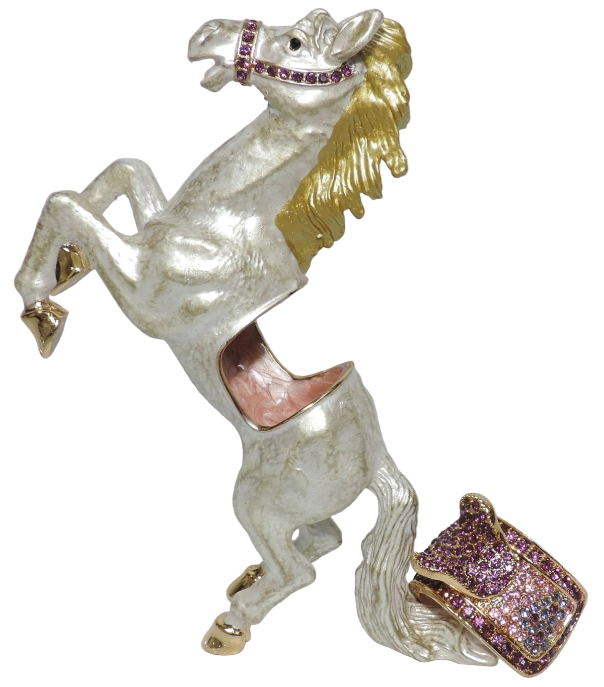 Horse with Jeweled Saddle Trinket Box