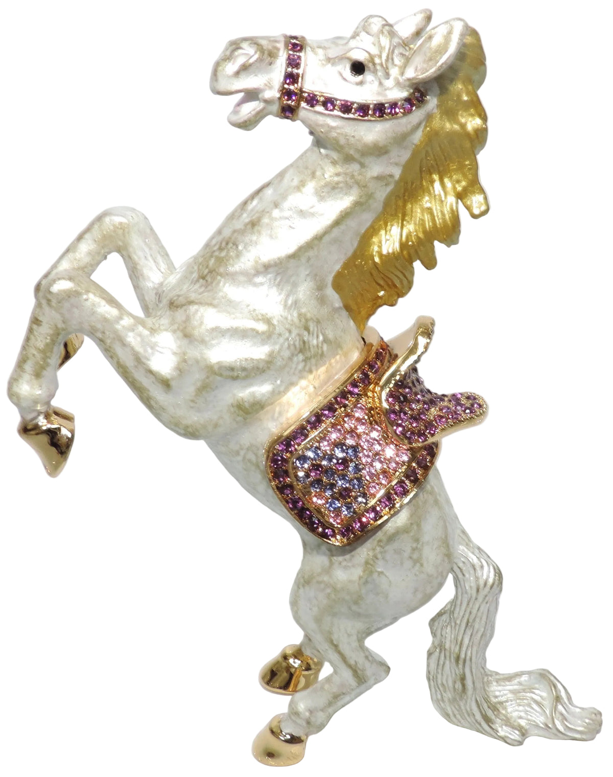 Horse with Jeweled Saddle Trinket Box