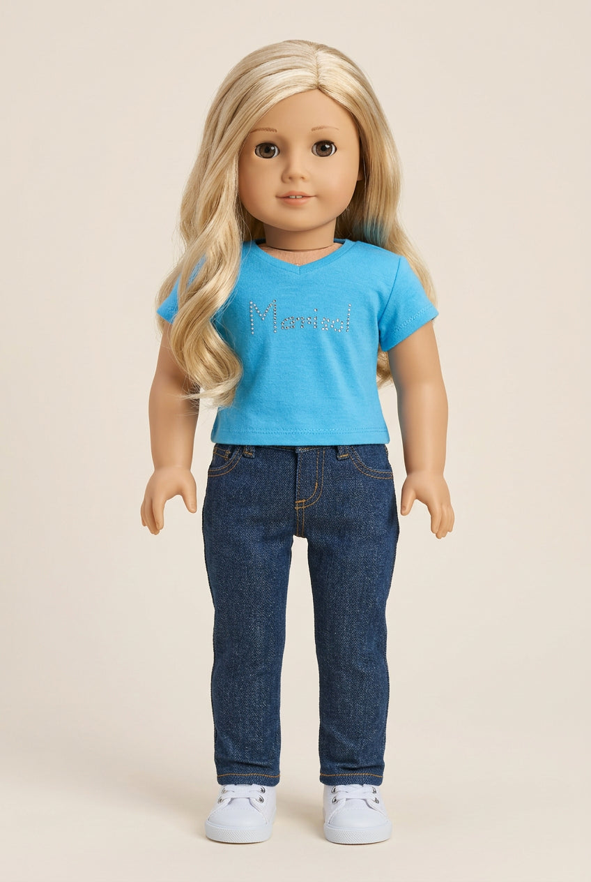Rhinestone Name T-Shirt | Fits Most 18" Dolls | 18 Inch Doll Clothes