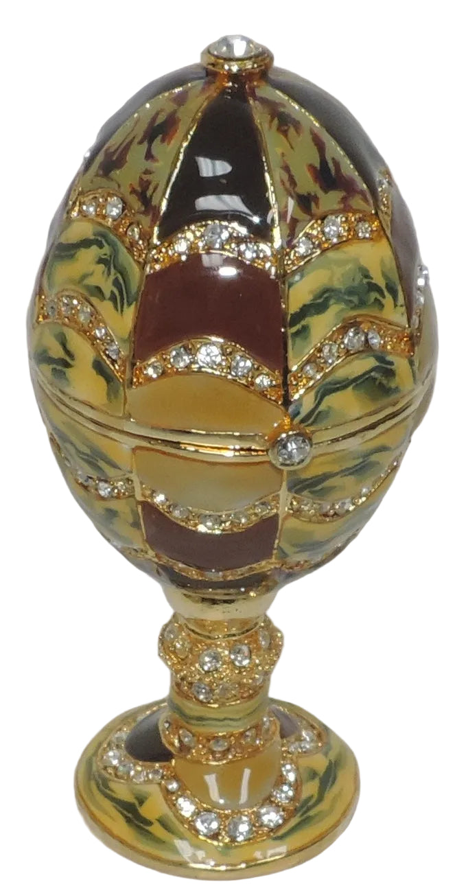 Ornate Egg on Pedestal Trinket Box