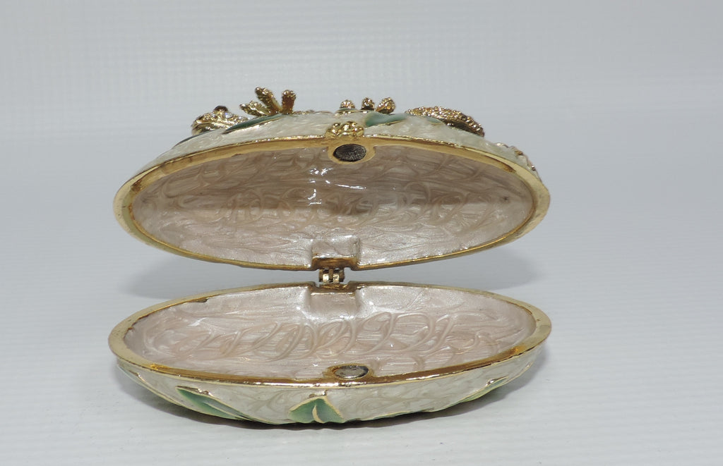Oval Trinket Box with Crystal Encrusted Gecko