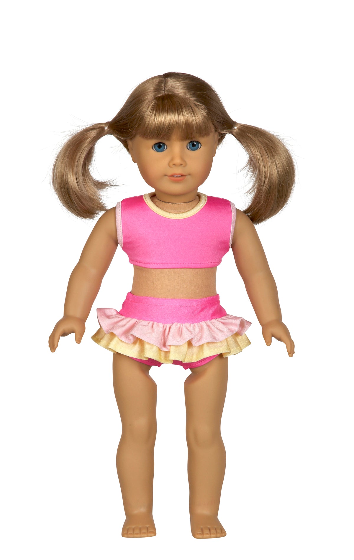 2 pc. Pink and Yellow Swimsuit | Fits Most 18" Dolls | 18 Inch Doll Clothes
