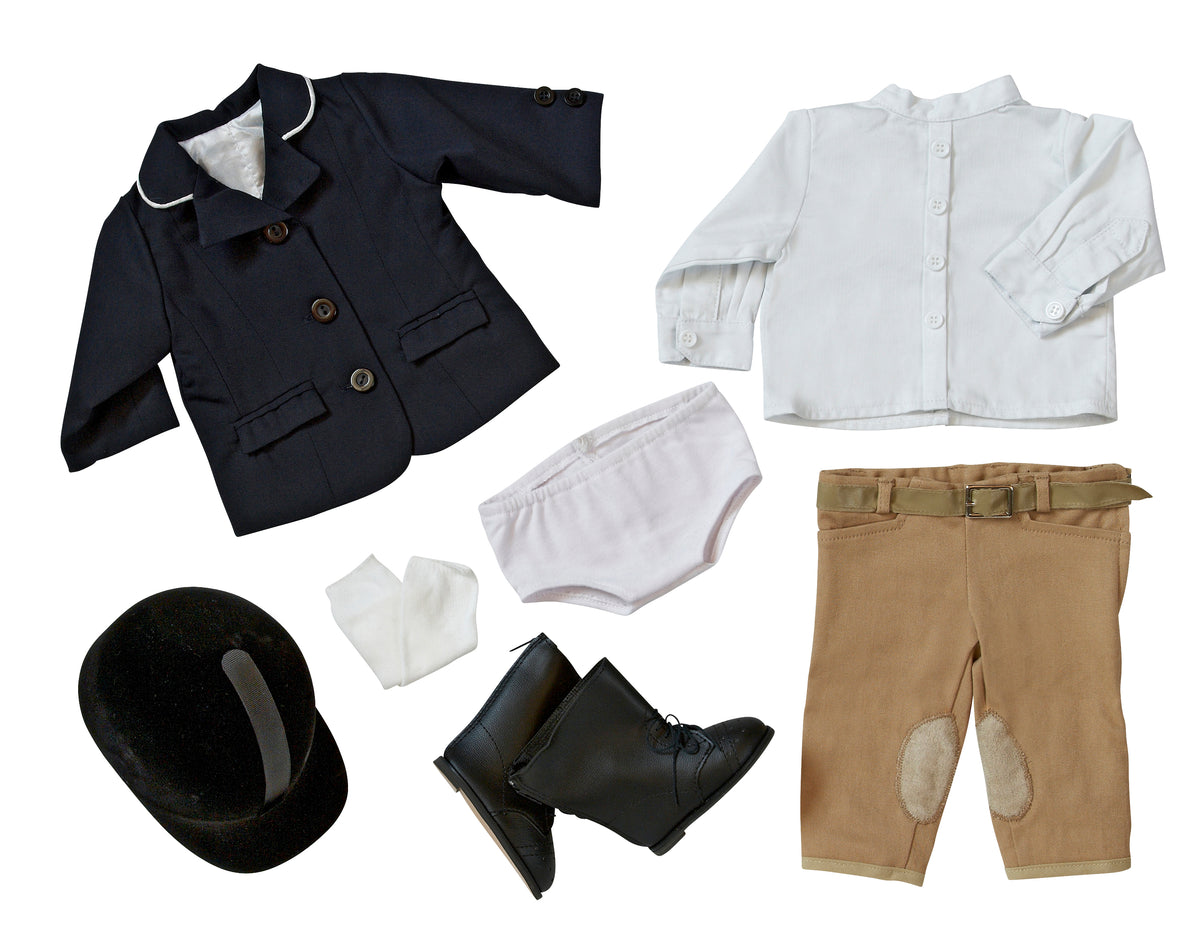 Equestrian Outfit with Riding Boots and Helmet | Fits Most 15" Baby Dolls | 15 I