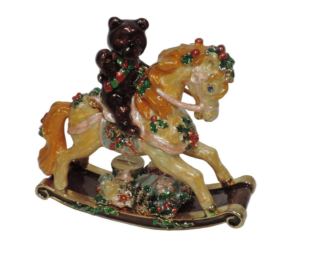 Rocking Horse with Teddy Bear Trinket Box