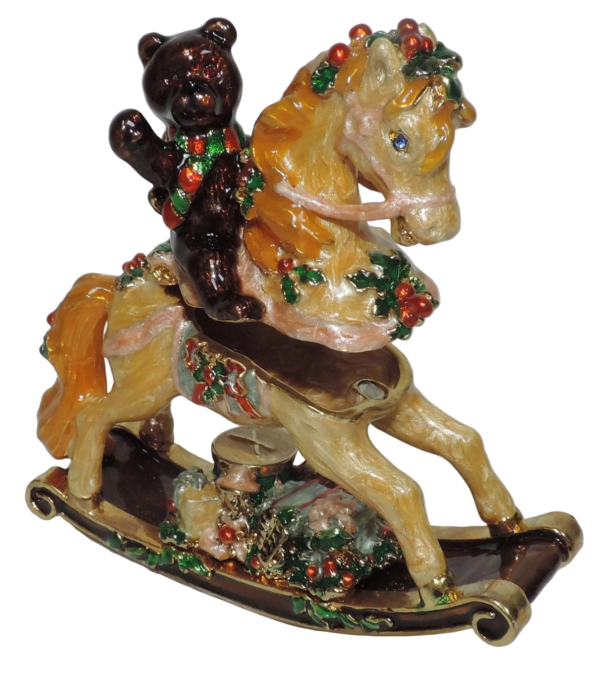 Rocking Horse with Teddy Bear Trinket Box