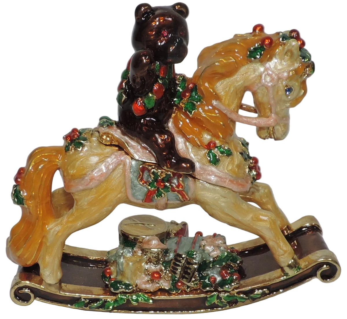 Rocking Horse with Teddy Bear Trinket Box