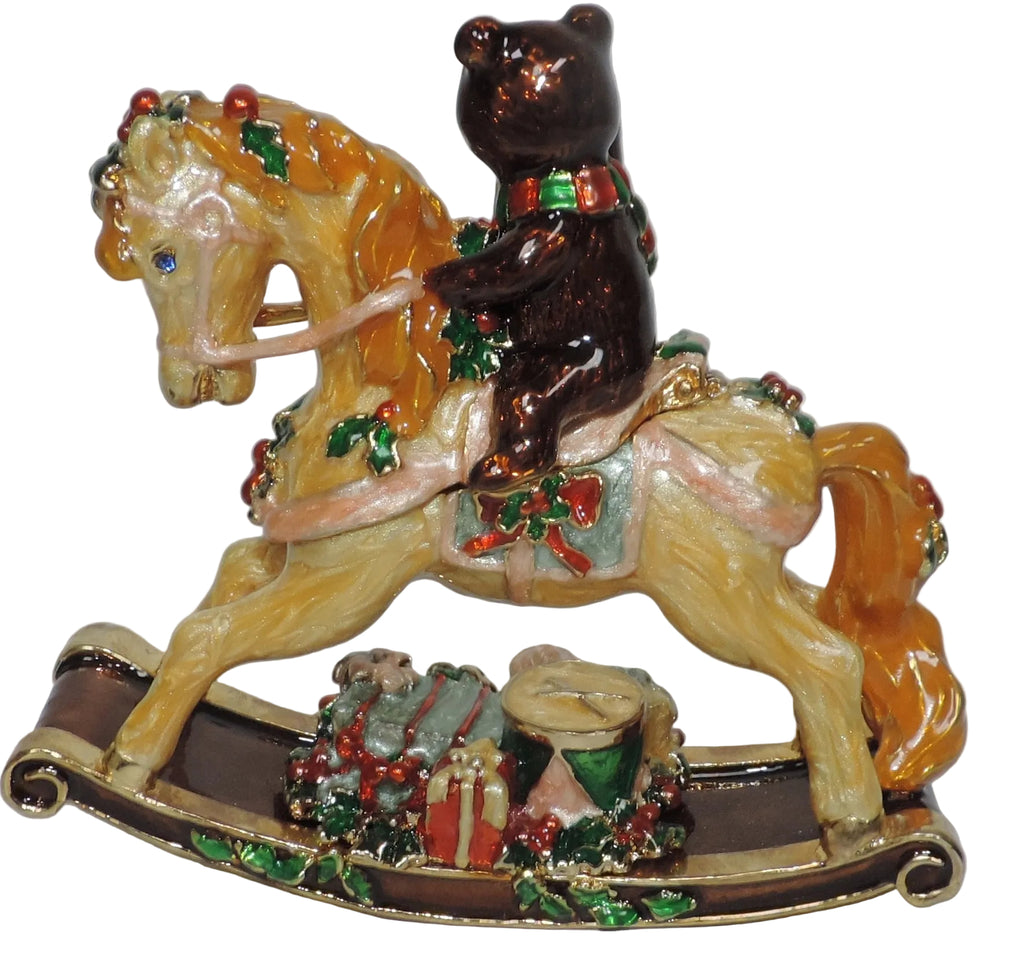 Rocking Horse with Teddy Bear Trinket Box