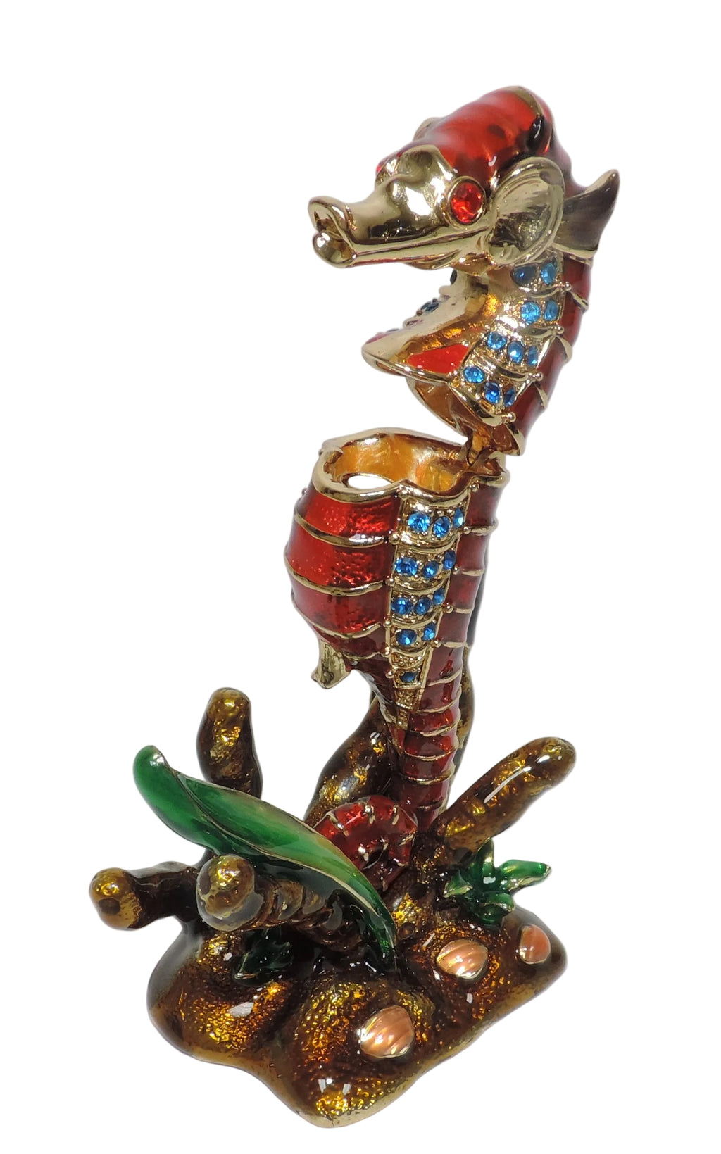 Seahorse Trinket Box with Crystal Accents