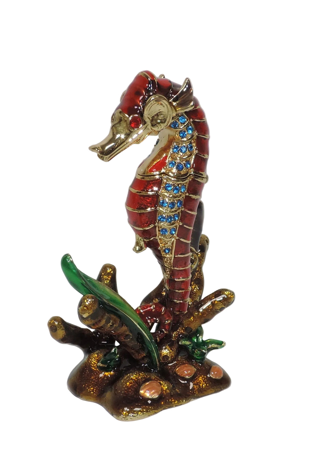 Seahorse Trinket Box with Crystal Accents