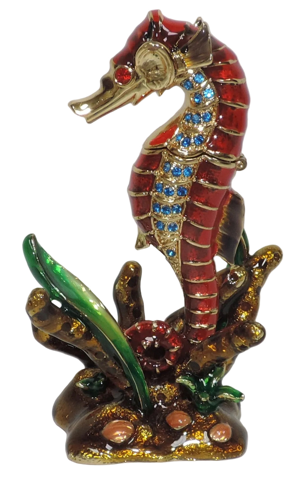 Seahorse Trinket Box with Crystal Accents