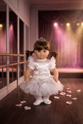 White Ballerina Costume with Toe Shoes and Tiara | Fits Most 15" Baby Dolls | 15