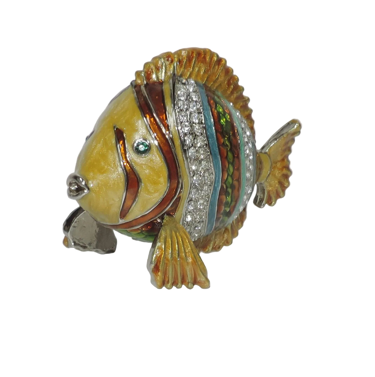 Yellow and Gold Reef Fish Trinket Box