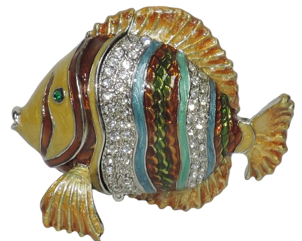 Yellow and Gold Reef Fish Trinket Box