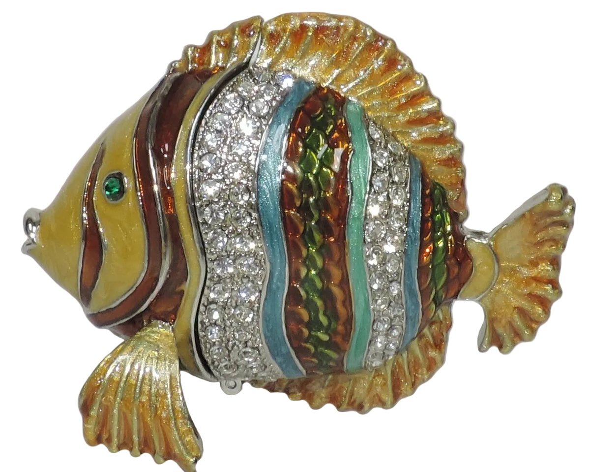 Yellow and Gold Reef Fish Trinket Box