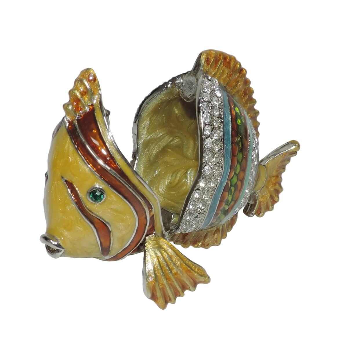 Yellow and Gold Reef Fish Trinket Box