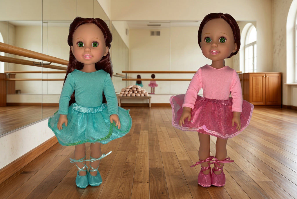 14.5" Glitter Dance Set Pink or Green | 14.5" Doll Clothes | Fits 14.5 in Slim