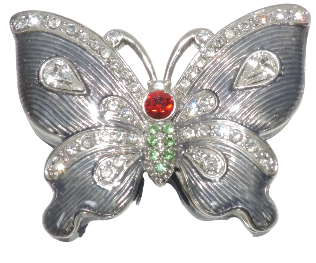 Purple Butterfly Trinket Box with Crystal Accents