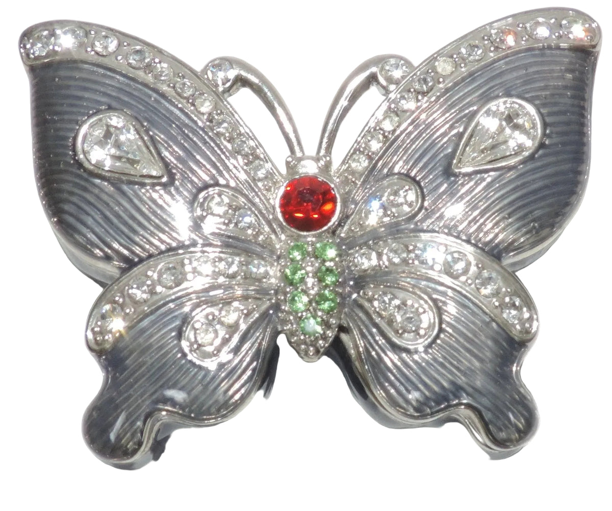 Purple Butterfly Trinket Box with Crystal Accents