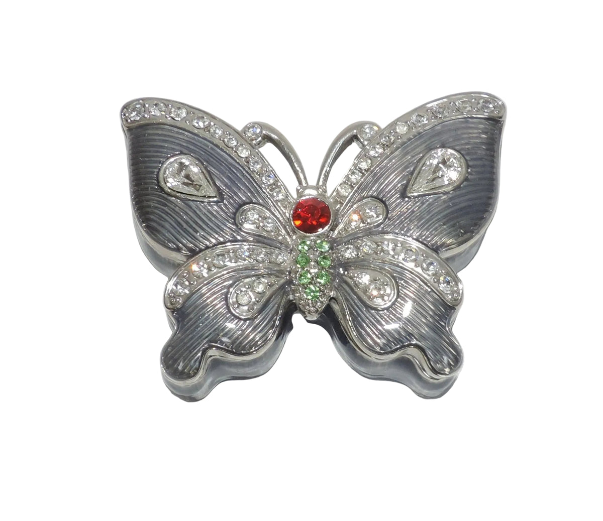 Purple Butterfly Trinket Box with Crystal Accents