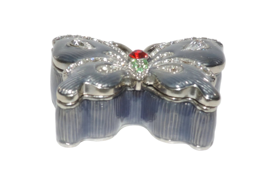 Purple Butterfly Trinket Box with Crystal Accents