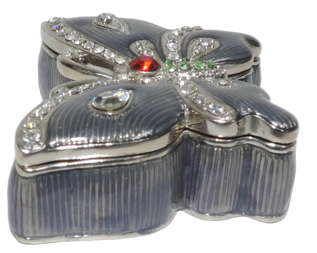 Purple Butterfly Trinket Box with Crystal Accents