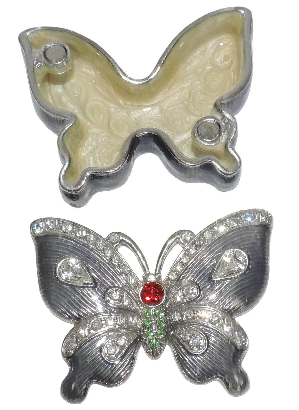 Purple Butterfly Trinket Box with Crystal Accents